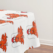 Cute happy lobster met kerstpet cartoon tafelkleed (Voorbeeld)