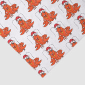 Cute happy lobster met kerstpet cartoon tissuepapier (Detail)