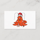 Cute happy lobster met kerstpet cartoon visitekaartje (Achterkant)