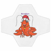 Cute happy lobster met kerstpet cartoon voetbal (Enkel)