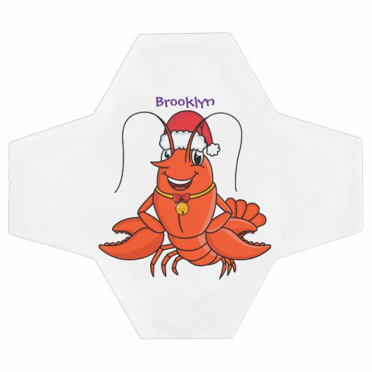 Cute happy lobster met kerstpet cartoon voetbal (Enkel)