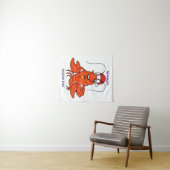 Cute happy lobster met kerstpet cartoon wandkleed (In Situ (horizontaal))