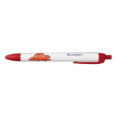 Cute happy lobster met kerstpet cartoon zwarte inkt pen (Bodem)