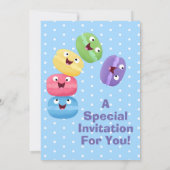 Cute happy macaroons cartoon kaart (Achterkant)