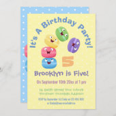 Cute happy macaroons cartoon kaart (Voorkant / Achterkant)