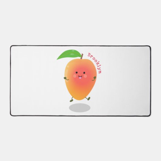 Cute happy mango cartoon illustratie bureaumat (Voorkant)
