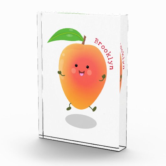 Cute happy mango cartoon illustratie fotoblokken (Rechts)