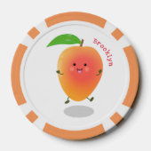 Cute happy mango cartoon illustratie poker chips (Achterkant)