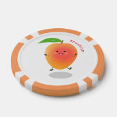 Cute happy mango cartoon illustratie poker chips (Enkel)