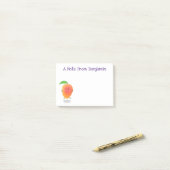 Cute happy mango cartoon illustratie post-it® notes (Op bureau)