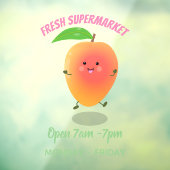 Cute happy mango cartoon illustratie raamsticker (Vel 3)