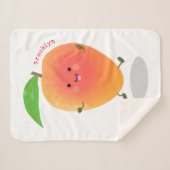 Cute happy mango cartoon illustratie sherpa deken (Voorkant (horizontaal))