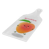Cute happy mango cartoon illustratie snijplank (Hoek)