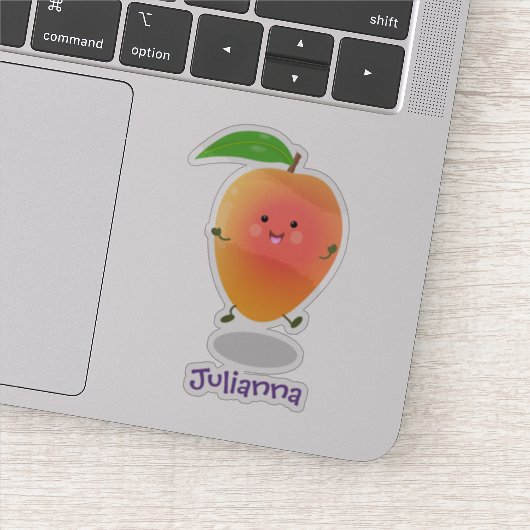 Cute happy mango cartoon illustratie sticker (Detail)