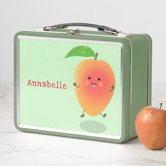 Cute happy mango yellow cartoon illustratie (In situ)