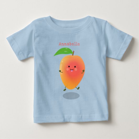 Cute happy mango yellow cartoon illustratie (Voorkant)