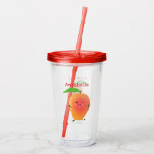 Cute happy mango yellow cartoon illustratie acryl drinkbeker (Achterkant)