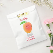 Cute happy mango yellow cartoon illustratie bedankzakje (Gezegeld)