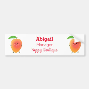 Cute happy mango yellow cartoon illustratie bumpersticker