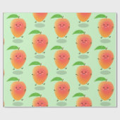 Cute happy mango yellow cartoon illustratie cadeaupapier (Vlak)