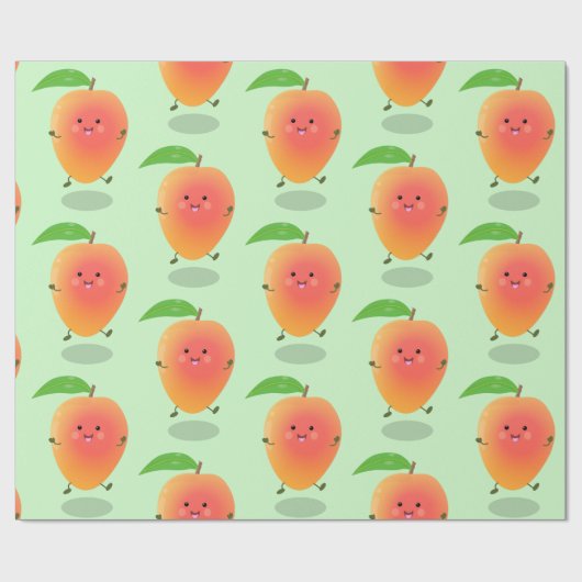 Cute happy mango yellow cartoon illustratie cadeaupapier (Vlak)