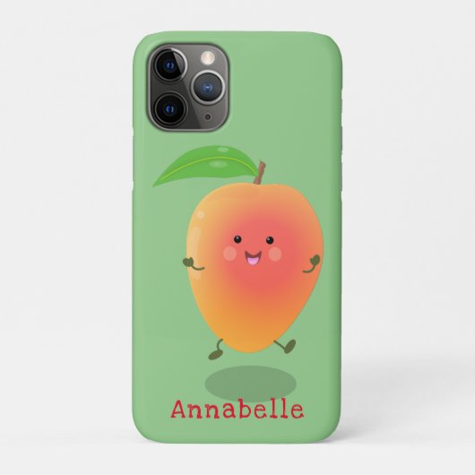 Cute happy mango yellow cartoon illustratie Case-Mate iPhone case (Achterkant)