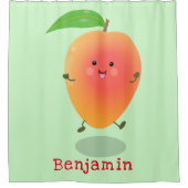 Cute happy mango yellow cartoon illustratie douchegordijn (Voorkant)