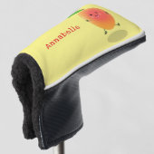 Cute happy mango yellow cartoon illustratie golfheadcover (3/4 voorkant)