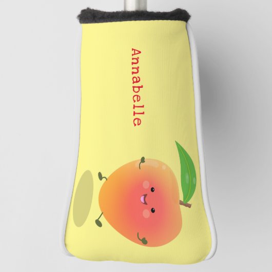 Cute happy mango yellow cartoon illustratie golfheadcover (Draai 90)