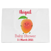 Cute happy mango yellow cartoon illustratie groot cadeauzakje (Voorkant)