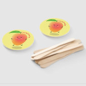 Cute happy mango yellow cartoon illustratie handwaaier (Niet-gemonteerd)