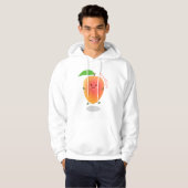 Cute happy mango yellow cartoon illustratie hoodie (Voorkant volledig)