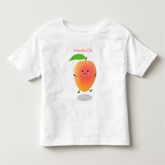 Cute happy mango yellow cartoon illustratie kinder shirts (Voorkant)