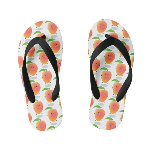 Cute happy mango yellow cartoon illustratie kinder teenslippers (Voetbed)