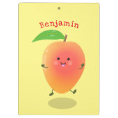 Cute happy mango yellow cartoon illustratie klembord (Achterkant)