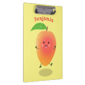 Cute happy mango yellow cartoon illustratie klembord (Rechts)