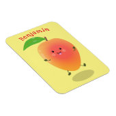 Cute happy mango yellow cartoon illustratie magneet (Rechterzijde)
