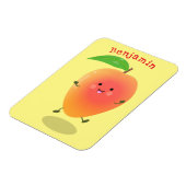 Cute happy mango yellow cartoon illustratie magneet (Linkerzijde)