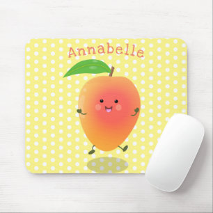 Cute happy mango yellow cartoon illustratie muismat