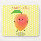 Cute happy mango yellow cartoon illustratie muismat (Voorkant)