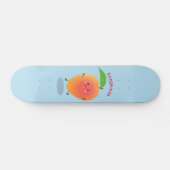 Cute happy mango yellow cartoon illustratie persoonlijk skateboard (Horizontaal)