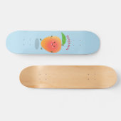 Cute happy mango yellow cartoon illustratie persoonlijk skateboard (Horizontaal)