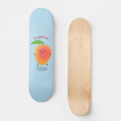 Cute happy mango yellow cartoon illustratie persoonlijk skateboard (Voorkant)