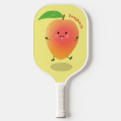 Cute happy mango yellow cartoon illustratie pickleball paddle (Voorkant)