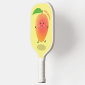 Cute happy mango yellow cartoon illustratie pickleball paddle (Links)