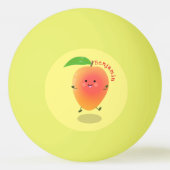 Cute happy mango yellow cartoon illustratie pingpongbal (Achterkant)
