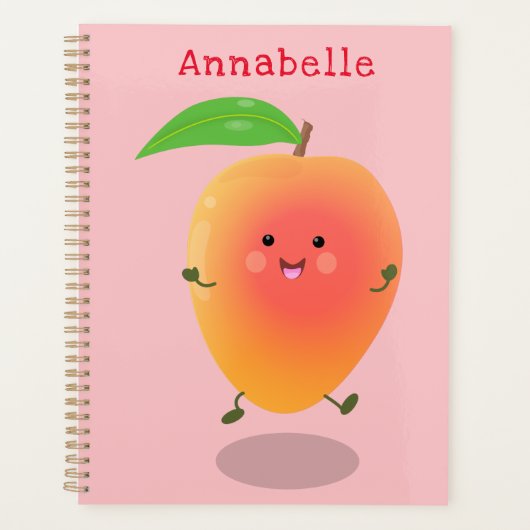Cute happy mango yellow cartoon illustratie planner (Voorkant)