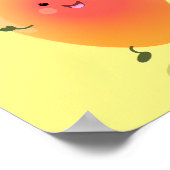 Cute happy mango yellow cartoon illustratie poster (Hoek)