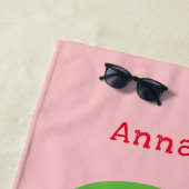 Cute happy mango yellow cartoon illustratie strandlaken (In situ)