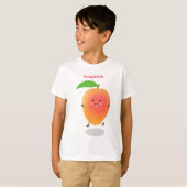 Cute happy mango yellow cartoon illustratie t-shirt (Voorkant volledig)